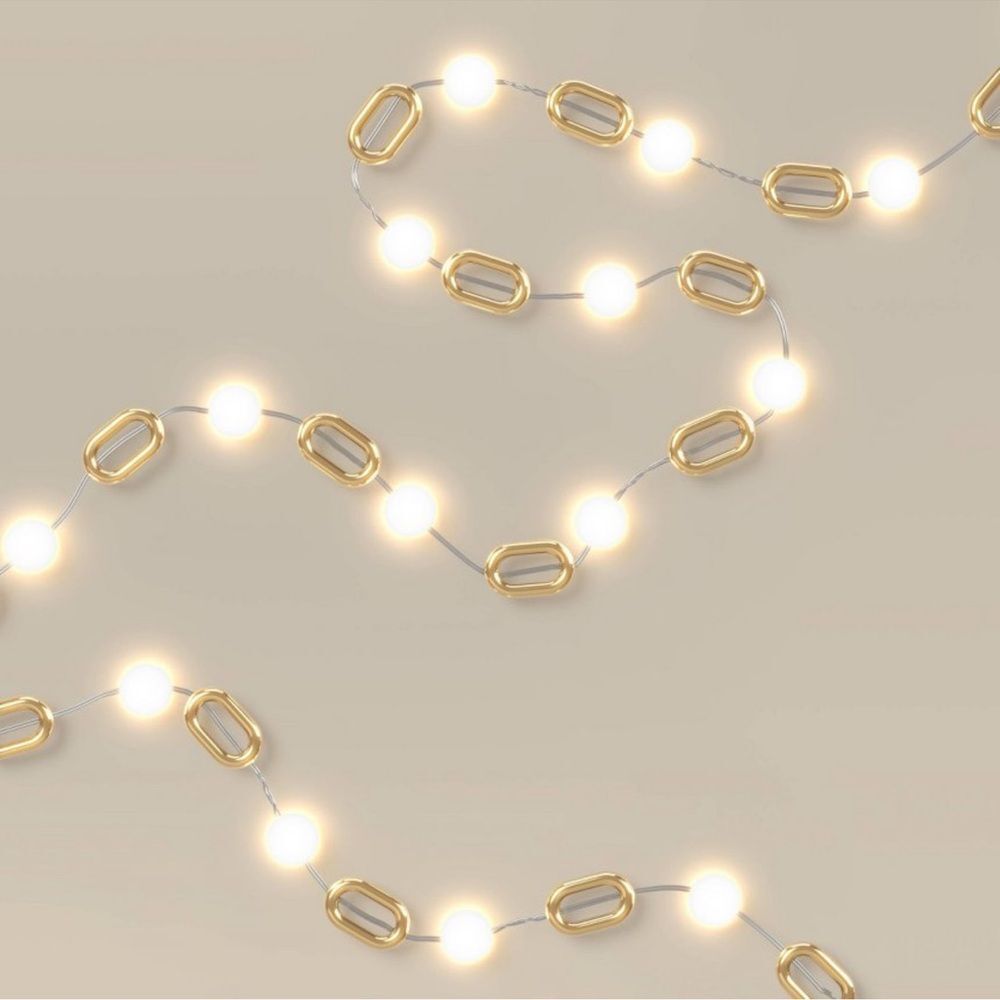 kate spade x Target Indoor Outdoor White Gold Tone String Lights